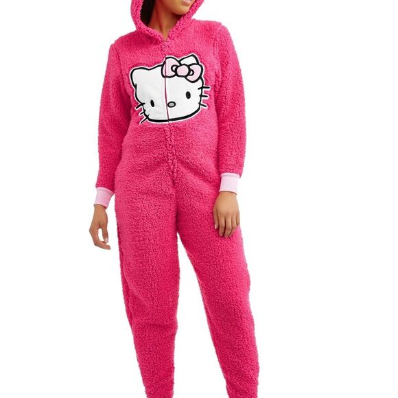 Hello Kitty Other - Hello Kitty Pink Fleece Onesie size small